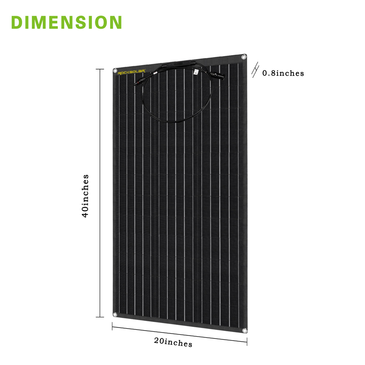 ROCKSOLAR 100W 12V Flexible Monocrystalline Solar Panel