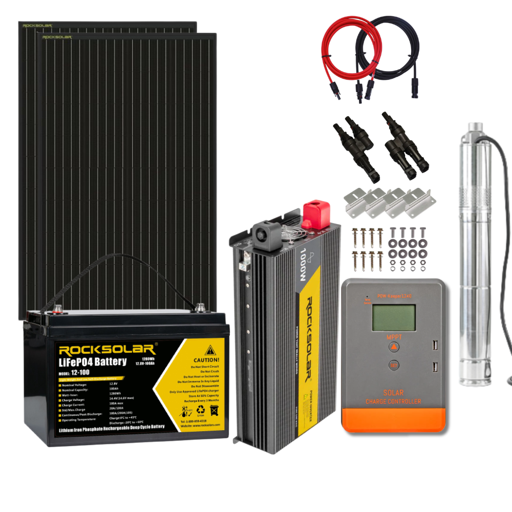 ROCKSOLAR 1000W 12V Off-Grid Solar Water Pump System