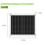 ROCKSOLAR 15W 12V Flexible Monocrystalline Solar Panel