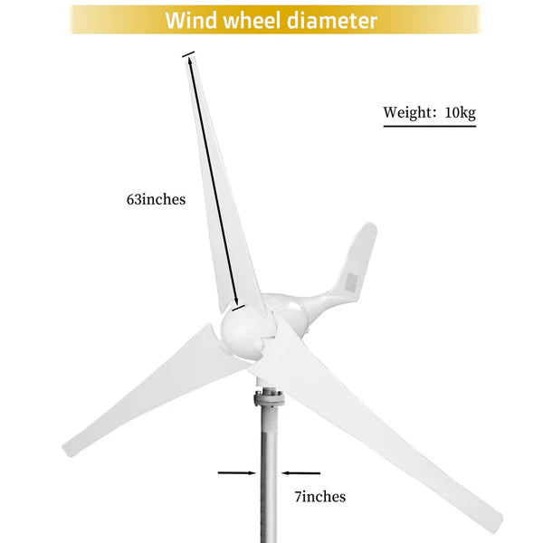 Rocksolar 600W 12V/24V Wind Turbine Generator With MPPT Hybrid Controller