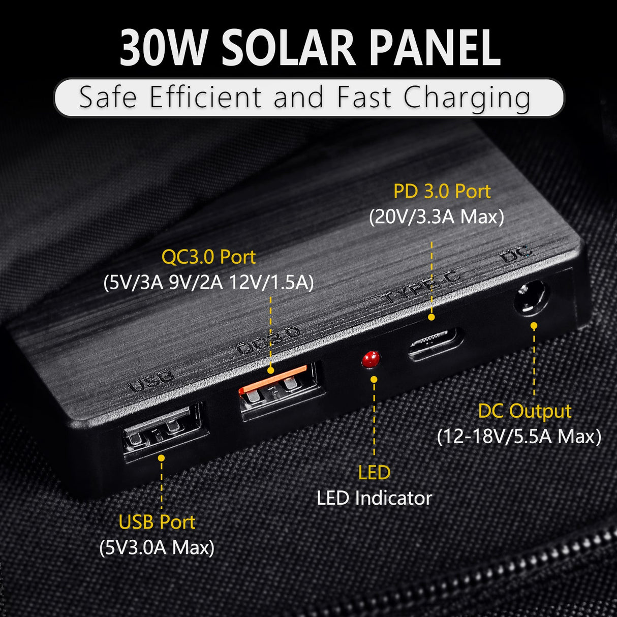 30w solar panel foldable 